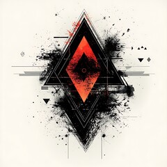 Poster - Abstract geometric design with splashes