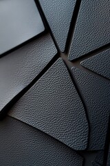 Poster - The black leather backdrop features intricate geometric stitched patterns, illuminated by a soft gradient glow, providing an elegant and modern aesthetic ideal for high-end designs