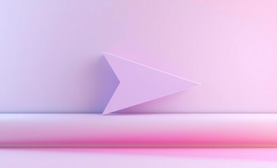 Wall Mural - sleek geometric arrow graphic: a modern 3d rendered simplified arrow abstract against a vibrant blue