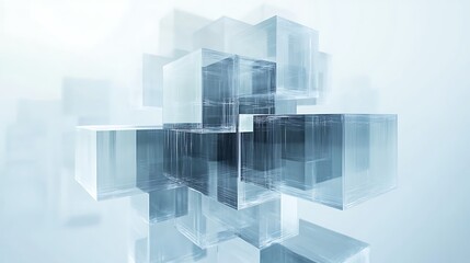 Aufkleber - abstract geometric shapes, translucent cubes, modern design, possible use for background or wallpape