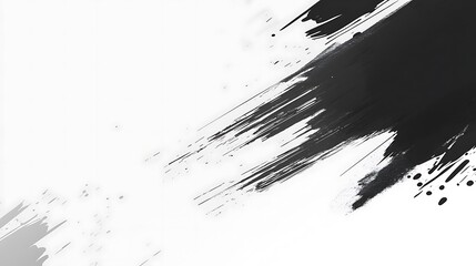 Abstract black ink strokes, white background, design element
