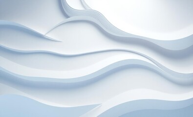 Wall Mural - abstract white paper cut background with lines3d papercut decoration textured with wavy layers moder