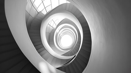 Aufkleber - Spiral Staircase in Modern Building Interior