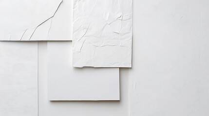 Aufkleber - Abstract white textured shapes composition