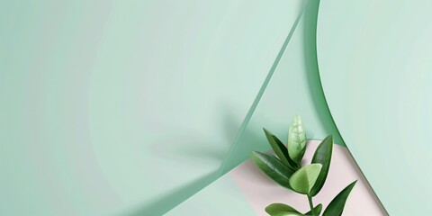Poster - A minimalist design with a soft mint-green background, Geometric patterns and subtle contrasts, Modern minimalist style