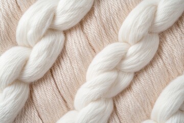 Poster - This woven wool texture features a blend of white and beige fibers, forming a warm and inviting backdrop perfect for enhancing cozy interiors and textile-inspired designs