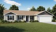 © Aliona - A stylish modern house with gray siding, a well-kept yard, and decorative shrubs, perfect for real estate photography and showcasing home exteriors.