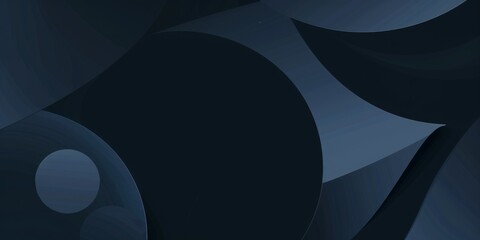 Poster - A minimalist graphic featuring a deep navy blue background, Geometric patterns and minimalist elements, Contemporary minimalist style