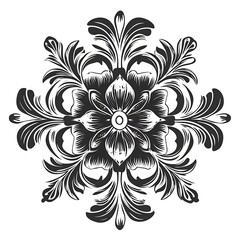 Poster - Ornate floral design, symmetrical pattern, decorative element, for wallpaper or design
