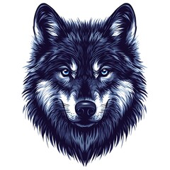  Portrait of a wolf head, graphic design, digital art, possible use for apparel design