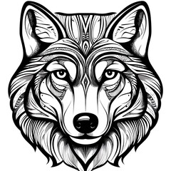 Canvas Print - Ornamental Wolf Head