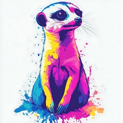 Canvas Print - Colorful Meerkat Art