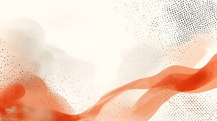 Wall Mural - Abstract orange wave design, white background, subtle texture, website banner