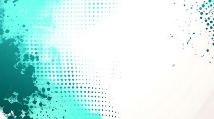 Aufkleber - teal ink splatter, halftone dots, white background. design element for website or print