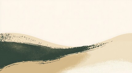 Poster - Abstract landscape painting, textured hills, soft colors.  Possible use Background image, digital art print