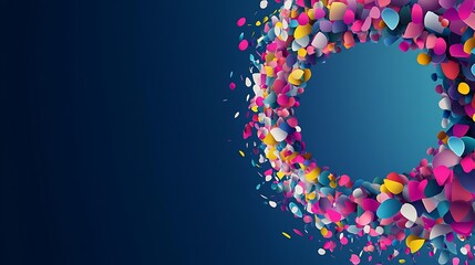 Aufkleber - Colorful abstract confetti circle background