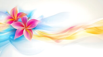 Poster - Abstract flowers and flowing colors. Decorative background. Possible use Wallpaper