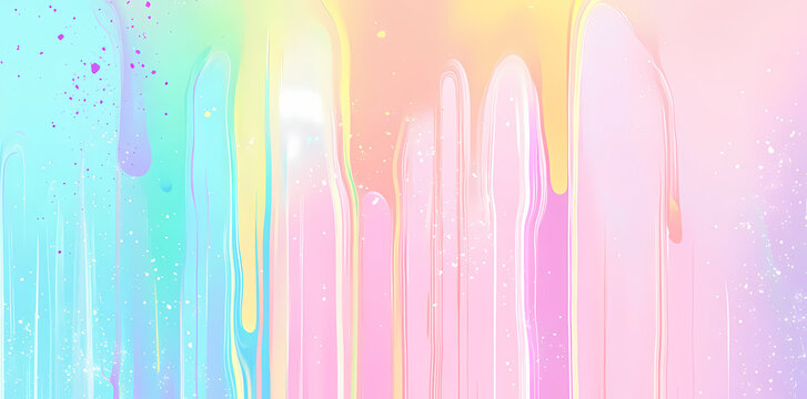 Colorful pastel rainbow holographic background with vertical lines. Abstract digital glitch texture for banner, poster, or web design element