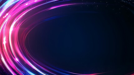 Aufkleber - abstract swirling neon lights, dark background, technology concept