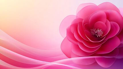 Aufkleber - Pink flower, soft background, elegant design, greeting card