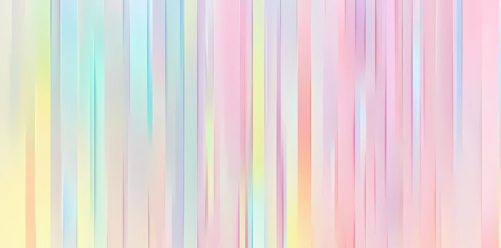 Colorful pastel rainbow holographic background with vertical lines. Abstract digital glitch texture for banner, poster, or web design element