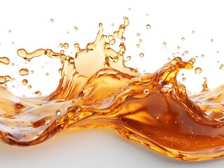 Poster - Golden Liquid Splash High Speed Photography Capturing Dynamic Movement and Fluid Texture Detail
