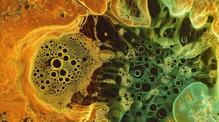 Poster - Captivating abstract fluid art with vibrant organic patterns dynamic shapes and mesmerizing visual elements  This digital artwork showcases a contemporary and experimental design with a unique