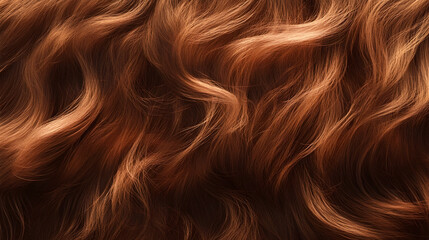Aufkleber - Captivating cascade of warm fiery auburn curls flowing in soft dreamy focus  The intricate luxurious texture and rich vibrant hue create a visually striking and alluring abstract pattern