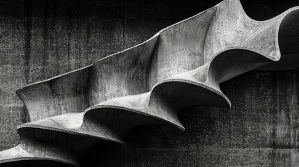 Poster - Abstract Concrete Spiral Staircase Architectural Detail