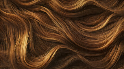Leinwandbilder - Captivating waves of shimmering caramel hued hair flowing in a graceful abstract pattern creating a visually striking and mesmerizing texture  This image would be perfect for use in beauty fashion