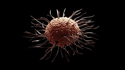 Poster - Close up view of a highly magnified microscopic cell structure revealing intricate biological details and patterns