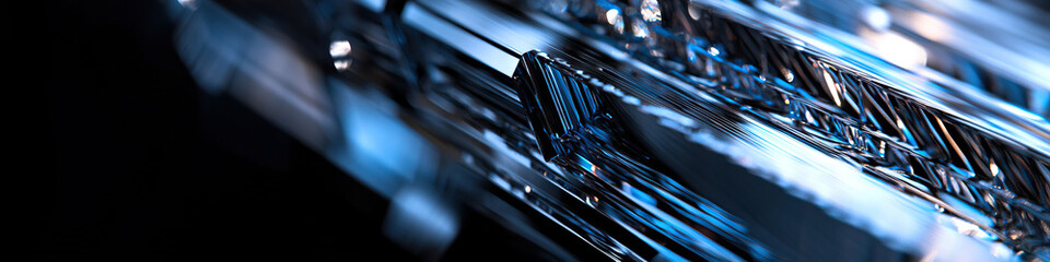 Poster - Abstract Image of Blue-Toned Metallic Structures