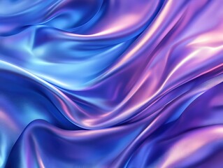 Poster - Abstract Silk Fabric Texture with Gradient Colors of Blue Purple and Pink for Elegant Design
