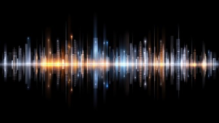 Poster - abstract representation of a sound wave showcases colorful spectrum patterns in red and purple again