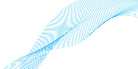 Poster - abstract modern background with blue wavy lines and particles, abstract wavy lines and neon glow on 