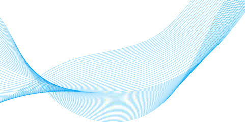 Poster - abstract modern background with blue wavy lines and particles, abstract wavy lines and neon glow on 