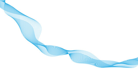 Poster - abstract modern background with blue wavy lines and particles, abstract wavy lines and neon glow on 