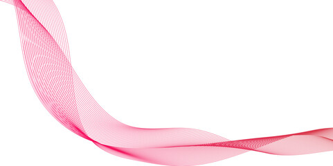 Poster - pink stripes on a white background. creative line art, twisted curve lines and blend effect, abstrac
