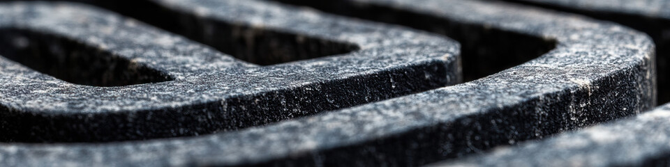 Wall Mural - Close-up Photograph of Textured Surface with Interlocking U-Shaped Grooves