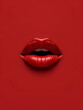 © apimagine - Red lips on a red flat background
