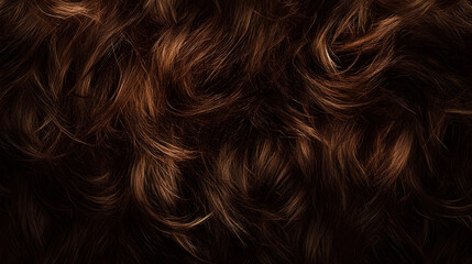 Poster - Voluptuous curly hazel brown hair flowing in a dynamic cascade of lush wavy and glossy tresses against a soft and abstract textured background  This image is perfect for beauty fashion luxury