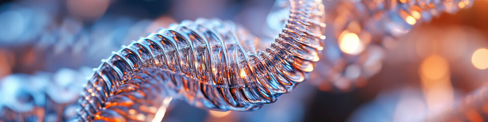 Poster - abstract image: spiraling translucent ribbed structure