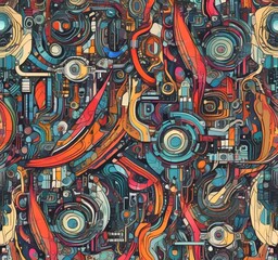 Fototapete - Illustration of abstract technology background.