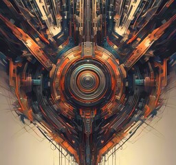 Fototapete - Illustration of abstract technology background.