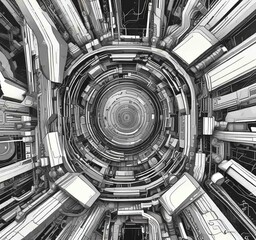 Fototapete - Illustration of abstract technology background.