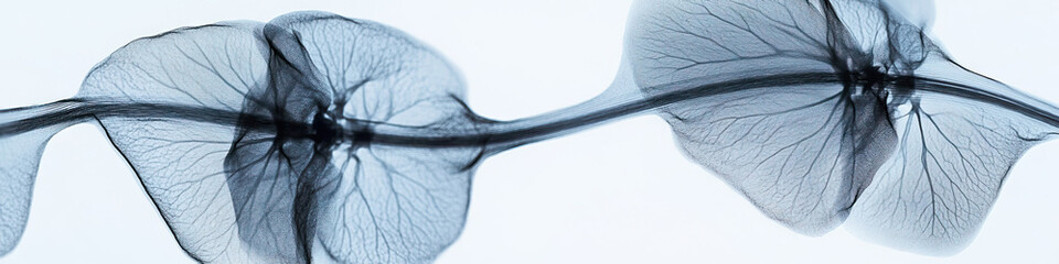 Poster - X-Ray Image of Flower Petals and Stem