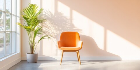 Aufkleber - Minimalist Office Elegance Sunlit Open-Concept Workspace with Glass Partitions and Warm Accents - Modern Corporate Real Estate and Design for Inspirational Productivity