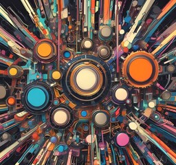 Fototapete - Illustration of abstract technology background.