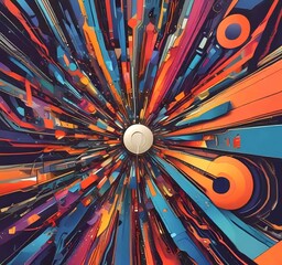 Fototapete - Illustration of abstract technology background.