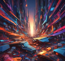 Fototapete - Illustration of abstract technology background.